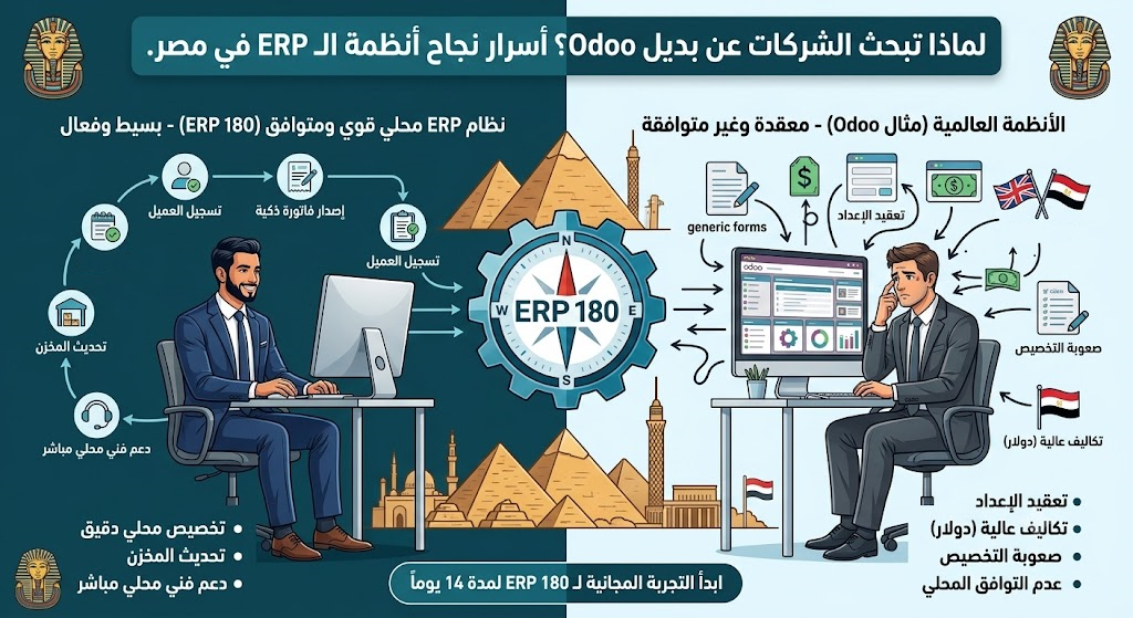 لماذا تبحث الشركات عن بديل Odoo؟ أسرار نجاح أنظمة الـ ERP في مصر